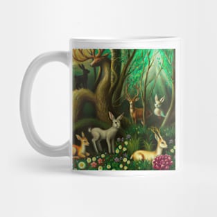 Weirdcore Eerie Forest Painting Mug